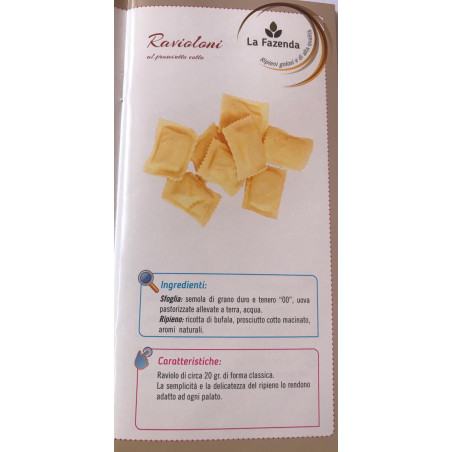 Ravioloni prosciutto cotto 500gr